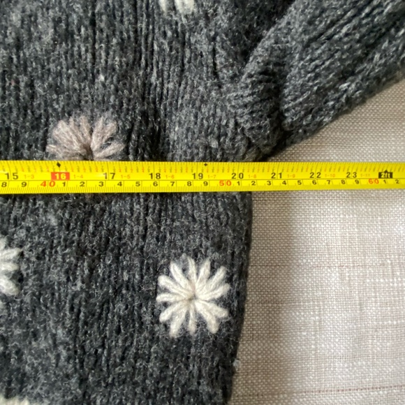 Kyber Grey Wool Fleece Lined Hooded Drawstring Knit Outdoor Cabin Coat. Sz-M - Picture 12 of 15